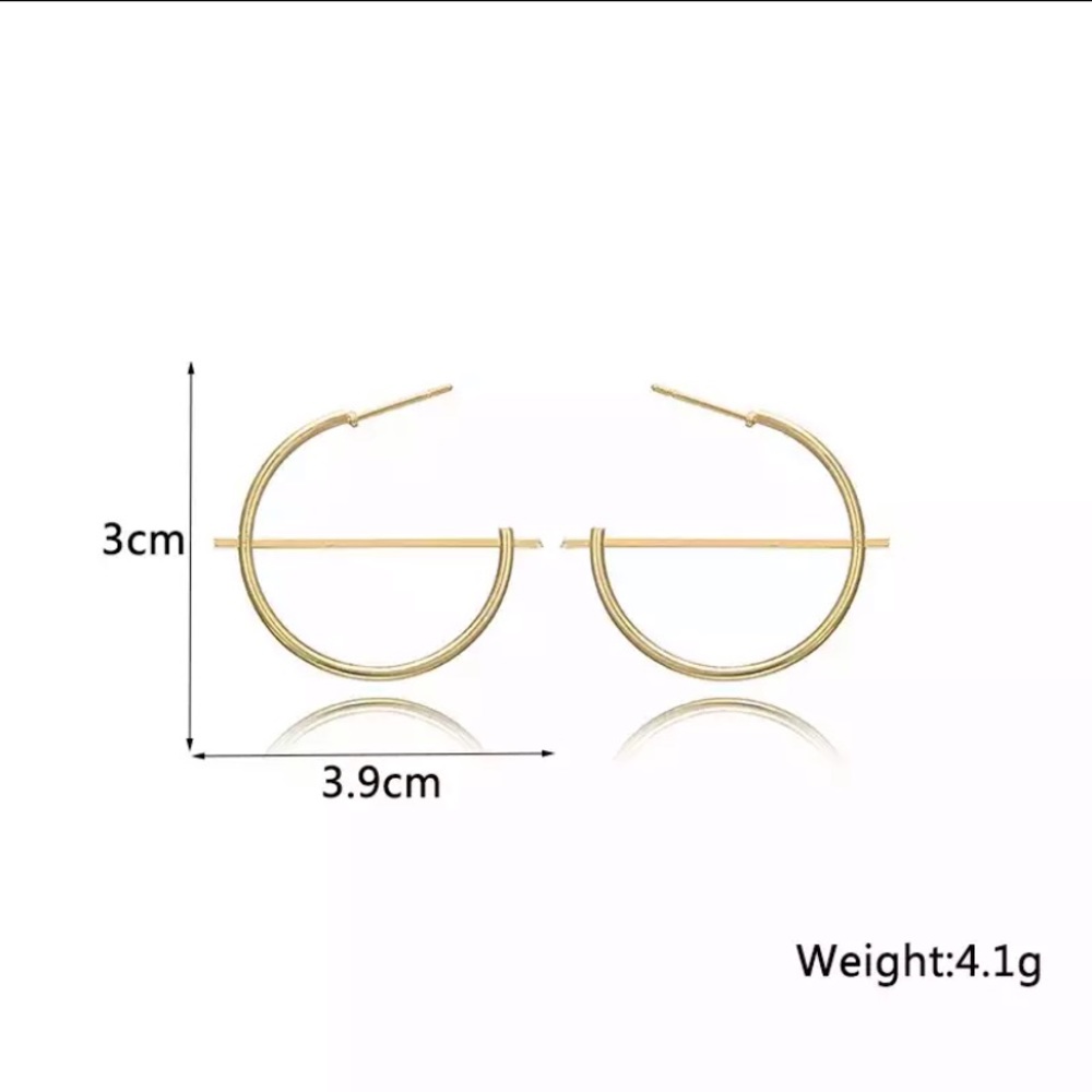 Hoop Style C-shaped Earrings Smooth Circle Hoop Earrings - Picture 5 of 5